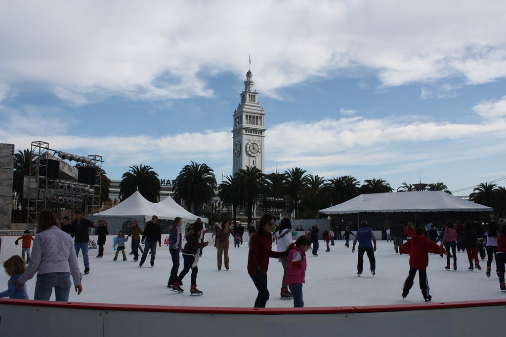 groups of people ice skating